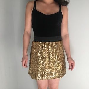 BP. Sequin Miniskirt Gold